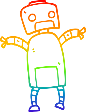 gökkuşağı gradyan çizimi bir insan tarafından çizilen robot çizgi