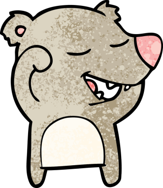 Bir insan tarafından çizilmiş çizgi film ayısı.