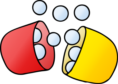 bir insan tarafından çizilmiş açık ilaç tabletinin gradyan çizimi