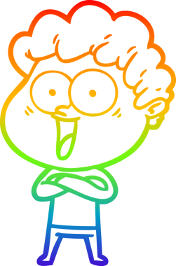 Bir insan tarafından çizilmiş mutlu bir adamın çizgi çizimi.