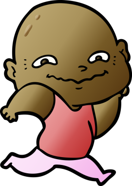 Bir insan tarafından çizilmiş ürkütücü bir çizgi film.