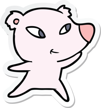 Bir insan tarafından çizilmiş şirin bir ayının çıkartması.