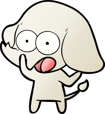 Bir insan tarafından çizilmiş şirin bir fil.