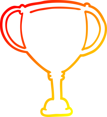 Bir insan tarafından çizilmiş bir çizgi film spor kupası çizimi.