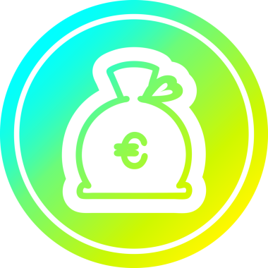 para çuvalı bir insan tarafından çizilmiş havalı gradyan simgesi