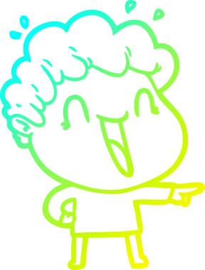 Bir insan tarafından çizilmiş mutlu bir adamın soğuk çizgi çizimi.