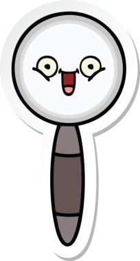 Bir insan tarafından çizilmiş şirin bir çizgi film büyütecinin çıkartması.