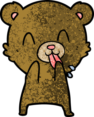 Bir insan tarafından çizilmiş kaba çizgi film ayısı.