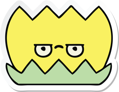 Bir insan tarafından çizilmiş şirin bir nilüfer çiçeğinin çıkartması.