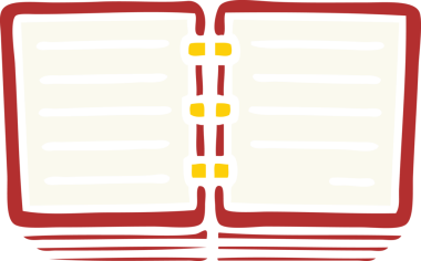 Bir insanın çizdiği not defterinin düz renkli retro karikatürü