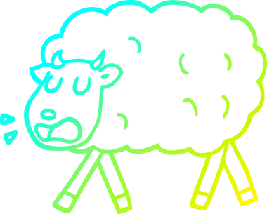 Bir insan tarafından çizilmiş bir koyunun soğuk gradyan çizgisi