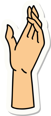 Bir insan tarafından çizilmiş geleneksel bir el dövmesi çıkartması.