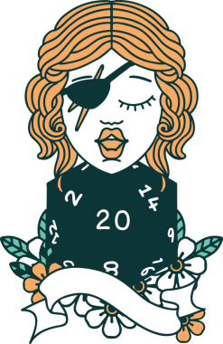 Retro Dövme Tarzı Bir insan tarafından çizilmiş 20 zarlı düzenbaz insan