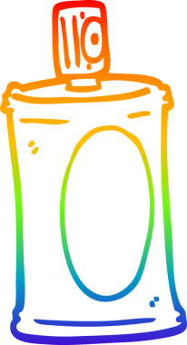 Bir insan tarafından çizilen çizgi film spreyinin gradyan çizimi.