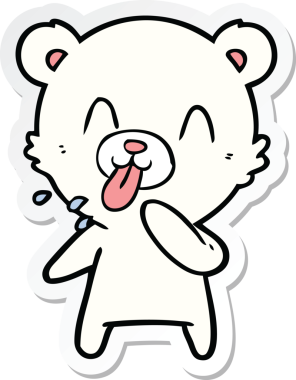 Bir insan tarafından çizilmiş kaba bir kutup ayısının çıkartması.