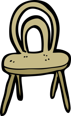 Bir insan tarafından çizilmiş karikatür sandalye.