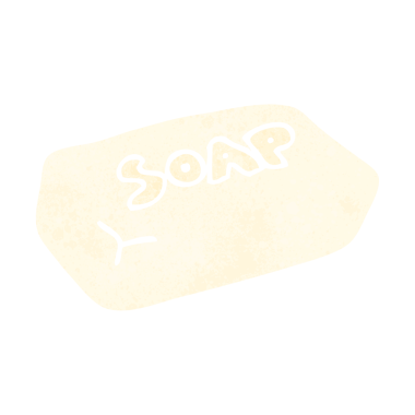 Bir insan tarafından çizilmiş serbest retro çizgi film sabunu.