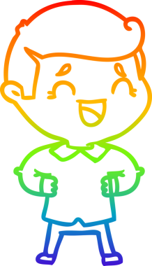 Gökkuşağının gradyan çizimi bir insan tarafından çizilmiş gülen bir adamın çizimi.