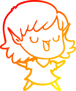 Bir insan tarafından çizilmiş çizgi film karakteri bir elf kızı çizimi