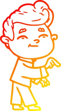 Bir insan tarafından çizilmiş mutlu bir çizgi film karakterinin sıcak çizgi çizimi