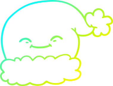 Bir insanın çizdiği Noel Baba şapkasının soğuk gradyan çizimi.