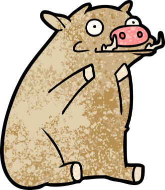 bir insan tarafından çizilmiş bir yaban domuzu