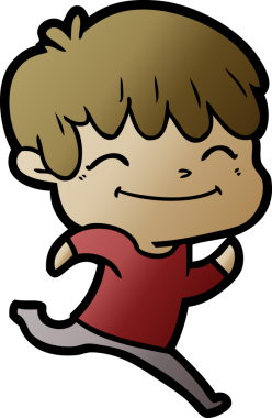 Bir insan tarafından çizilmiş mutlu çocuk çizgi filmi.