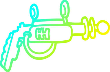 Bir insan tarafından çizilmiş bir ışın tabancasının soğuk gradyan çizgisi.