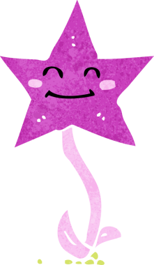 Bir insan tarafından çizilmiş çizgi film yıldızı çiçeği.