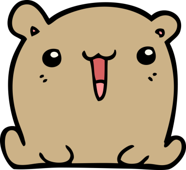 Bir insan tarafından çizilmiş sevimli çizgi film ayısı.