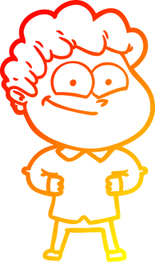 Bir insan tarafından çizilmiş mutlu bir adamın çizgi çizimi.