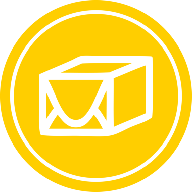 bir insan tarafından çizilmiş paket dairesel simgesi