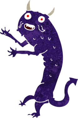 Bir insan tarafından çizilmiş karikatür şeytan.