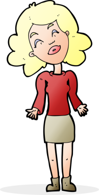 Bir insan tarafından çizilmiş omuz silken çizgi filmdeki kadın.