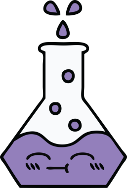 Bir insan tarafından çizilmiş bir deney şişesi çizimi.