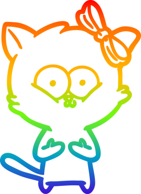 gökkuşağı gradyanı çizimi bir insan tarafından çizilmiş çizgi film kedisi