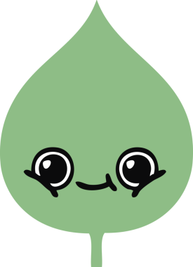 Bir insan tarafından çizilmiş dışavurumsal yaprağın düz renk retro karikatürü