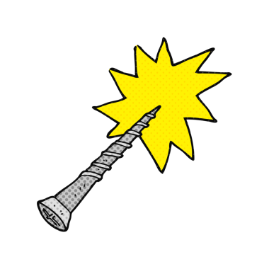 Bir insan tarafından çizilmiş serbest çizilmiş çizgi roman tarzı bir vida.