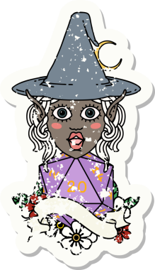 Retro Dövme Biçimli elf karakteri Bir insan tarafından çizilmiş doğal yirmi zar atışıyla