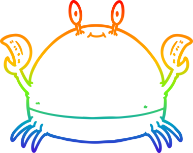 gökkuşağı gradyan çizgi çizimi bir insan tarafından çizilmiş bir yengeç