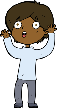 Bir insan tarafından çizilmiş korkmuş bir adam.