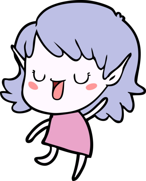 Bir insan tarafından çizilmiş bir elf kızı.