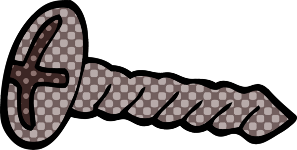 Bir insan tarafından çizilmiş karikatür metal vida