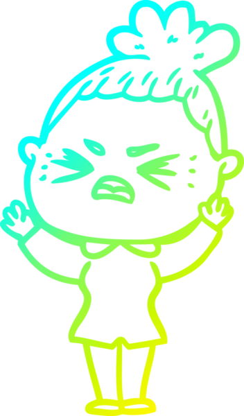 Bir insan tarafından çizilmiş kızgın bir karikatür çizimi.