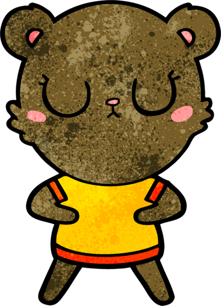 Bir insan tarafından çizilmiş barışçıl çizgi film ayısı.