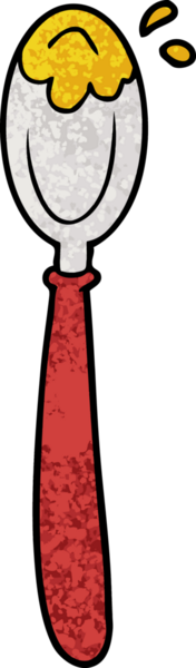 Bir insan tarafından çizilmiş bir kaşık.