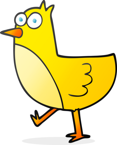 Bir insan tarafından çizilmiş serbest çizgi film kuşu.