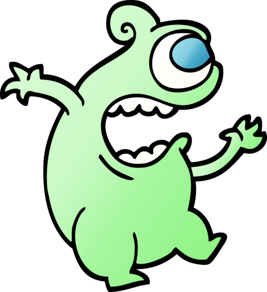 vektör eğrisi çizimi bir insan tarafından çizilmiş yeşil çizgi film