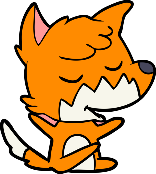 Bir insan tarafından çizilmiş dost canlısı çizgi film tilkisi