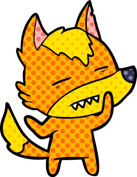 Bir insan tarafından çizilmiş tilki çizgi film karakteri